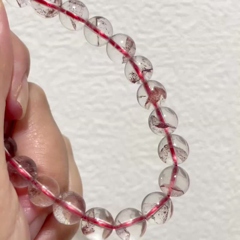红尘幻境 红云塔影【塔山红幽灵透水体手串】灵水赤晶/一物一拍 - 手链/手环 - 水晶 红色