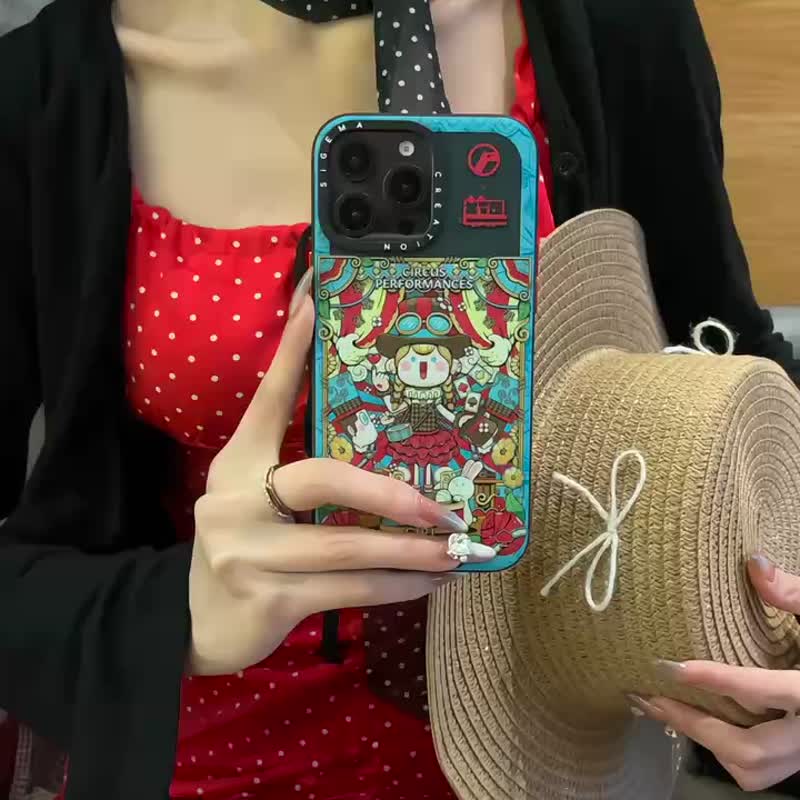 【隐藏式磁吸】狂奔的包子插画铝合金按键全磨砂防摔防刮iPhone16 - 手机壳/手机套 - 塑料 多色