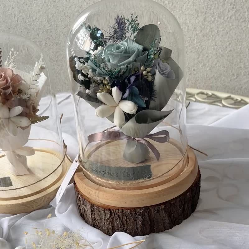 【艹弄Garden Lane Floral】玻璃罩永生花-杏桃棕 - 干燥花/捧花 - 植物．花 