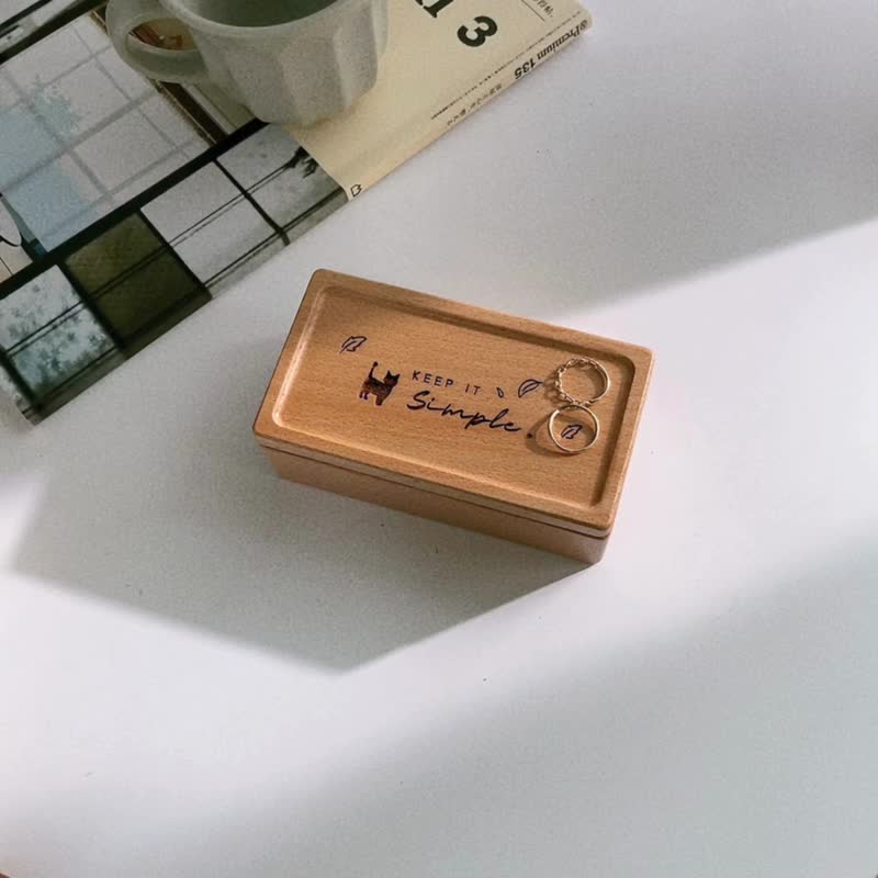 定制化 木质饰品盒 刻图刻字 送礼 礼物 饰品 收纳盒 珠宝盒 小木 - 收纳用品 - 木头 