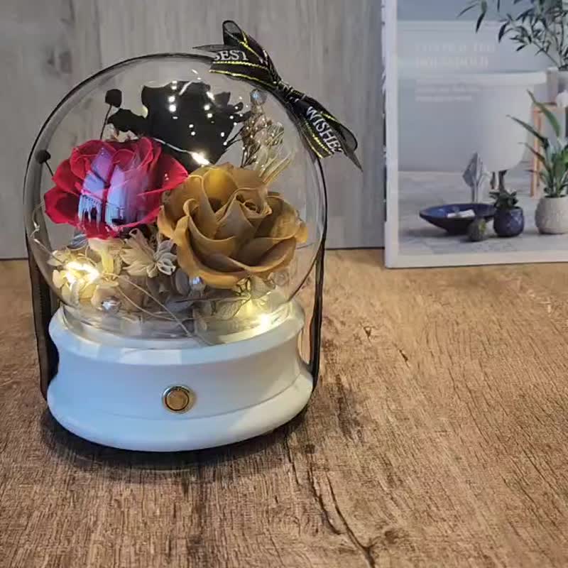 蓝牙音响钟罩花夜灯款 母亲节/情人节/毕业礼物/生日礼物/圣诞节 - 干燥花/捧花 - 植物．花 