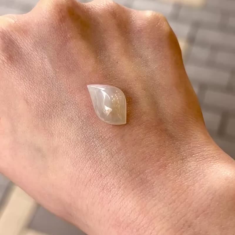 冰种 天然翡翠 缅甸A玉 吊坠 颈链 手链 • 冰种桂花酿翡翠裸石 - 其他 - 玉石 橘色