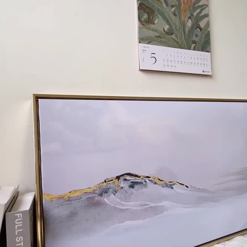 渺渺金缕山峰 - 典雅山水风景挂画/客厅装饰画/办公室挂画 - 海报/装饰画/版画 - 棉 灰色