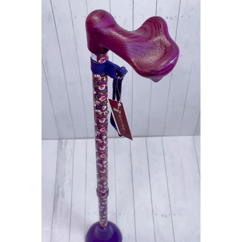 长辈生日礼物 / 自立式 人体工学手杖 - 酒红庄园 (左手用) - 其他 - 铝合金 紫色