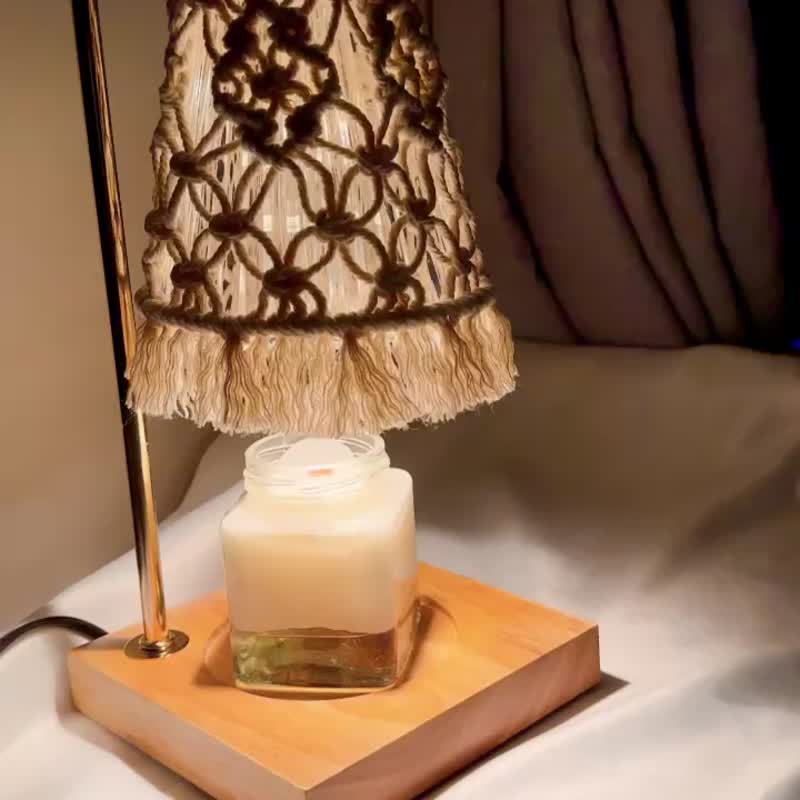 macrame 编织香薰蜡烛灯 - 灯具/灯饰 - 玻璃 白色