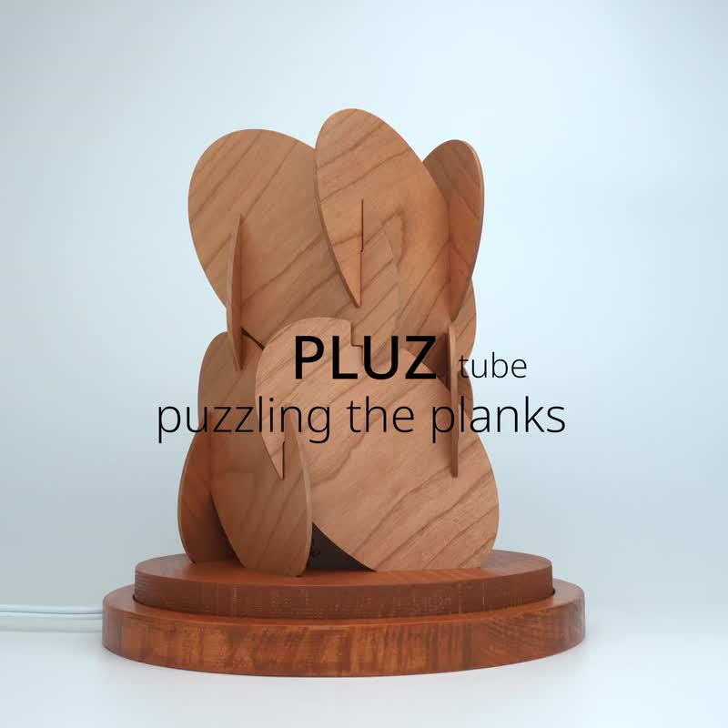 木板组合灯具×花火图样 桌上灯具+疗愈+室内装饰 - 灯具/灯饰 - 木头 