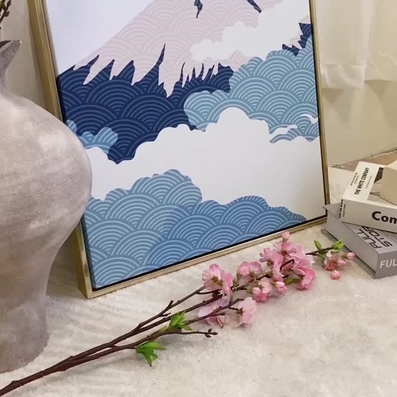 云气迷漫的富士山I - 和风/日本/富士山/复古风/居酒屋/怀旧感 - 海报/装饰画/版画 - 棉 多色