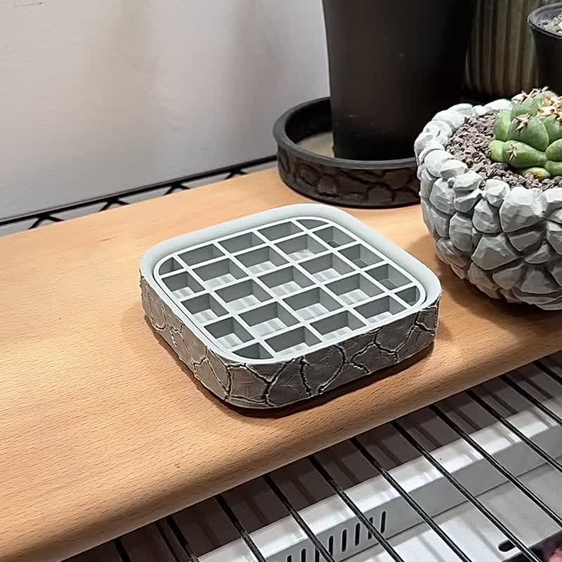 【CBPS001 - 钵皿/水盘】原创设计/3D打印/多肉块根植物/送礼 - 植栽/盆栽 - 塑料 黑色