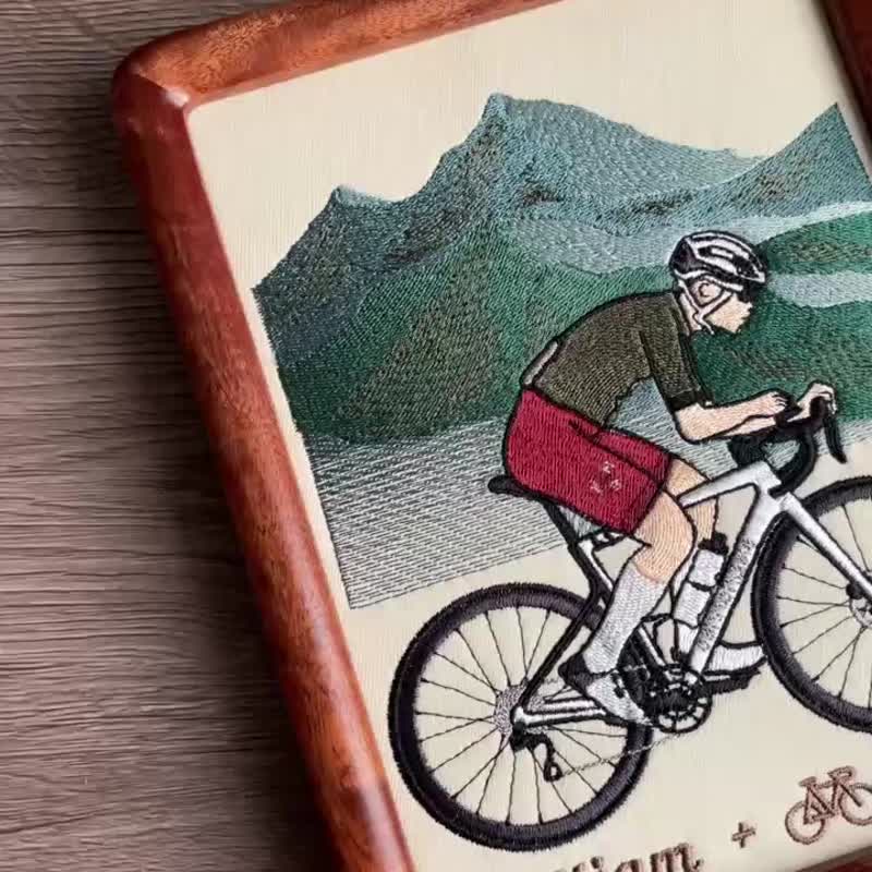 【似颜绘刺绣8寸相框】- 运动项目 - 订制画像 - 绣线 