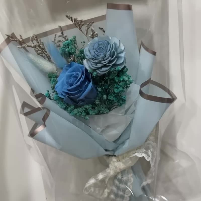 永生花束 七夕情人节 送礼花束 永生玫瑰 快速出货 花束 附纸袋 - 干燥花/捧花 - 其他材质 