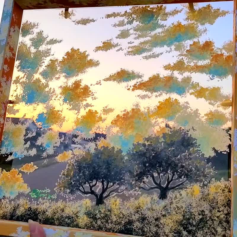 [仅一件/天蓝色漫步/日落]透明艺术，阴影艺术，室内装饰，雀物体，夏天，日落 - 海报/装饰画/版画 - 压克力 橘色