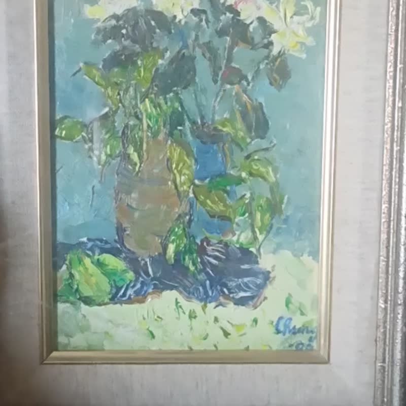 油画百合花花卉静物西元1999年陈炫亨 - 海报/装饰画/版画 - 棉 多色