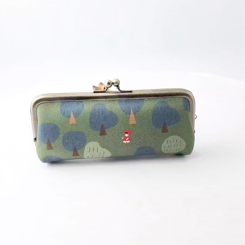 防泼水 口金包 笔袋 眼镜盒 墨镜套 文具礼品 - 草绿色漂亮园林 - 铅笔盒/笔袋 - 防水材质 绿色