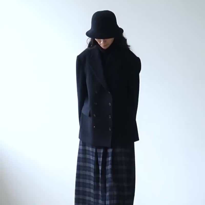 黑色 无性别男女情侣款 英国Moon穿一万年羊毛双排扣西装外套大衣 - 女装休闲/机能外套 - 羊毛 黑色