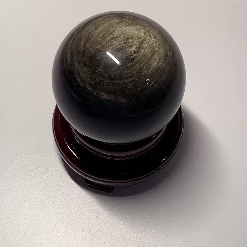 Crystal Corner 隅石丨双眼金曜石水晶球丨净化丨疗愈水晶法宝 - 摆饰 - 水晶 金色
