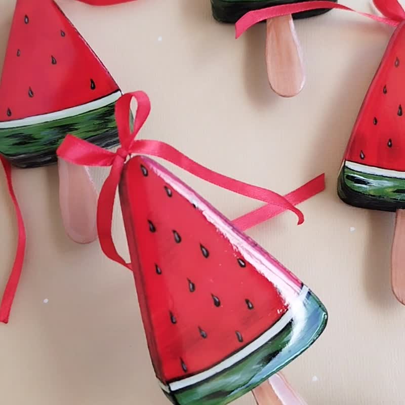 冰淇淋造型饰品 - 其他 - 木头 红色