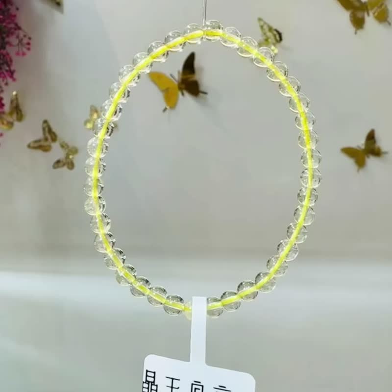毕业星陨玻璃体黄金利比亚陨石4.5mm4.29g财运流向增加行动力旺财 - 手链/手环 - 半宝石 黄色