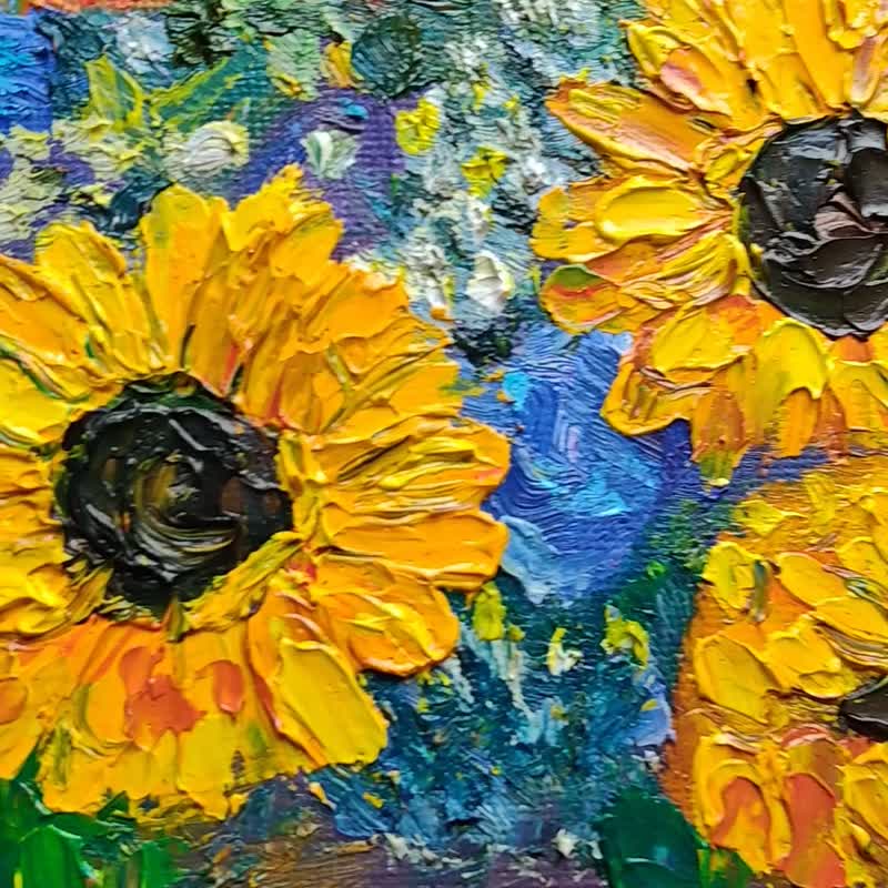 原创花朵纸板油画向日葵厚涂 - 墙贴/壁贴 - 其他材质 