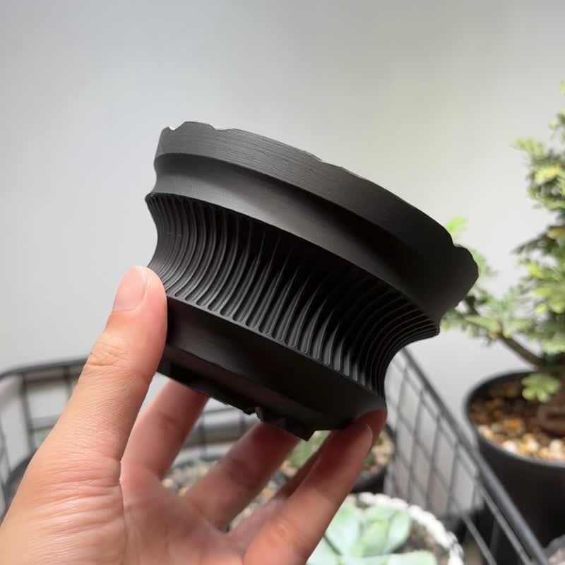 CBP003植木钵 原创设计/3D打印/多肉块根植物/盆器盆栽/送礼 - 植栽/盆栽 - 塑料 黑色