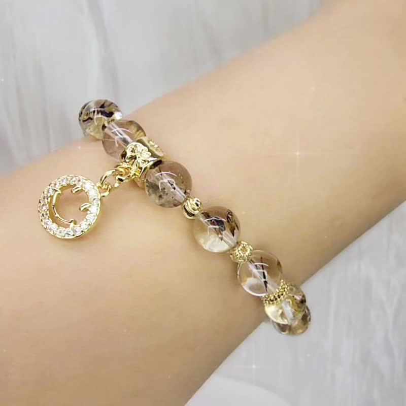 耀心之光。高品黄泥闪灵钻 水晶手串 - 手链/手环 - 水晶 白色