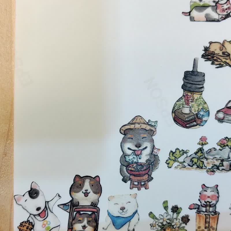 贴纸 / 和纸贴纸 / 手帐贴纸 - 猫咪生活起居 - 贴纸 - 纸 多色