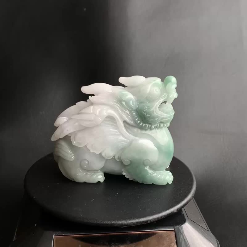 天然缅甸玉翡翠 招财貔貅摆件 飞天貔貅 开运 招财 送礼 免费开光 - 摆饰 - 玉石 多色