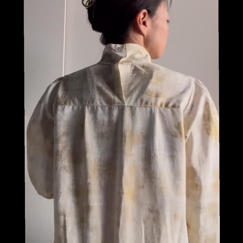 大量使用人气MODA布料 艺术感图案独特的白色洋装 - 洋装/连衣裙 - 棉 白色