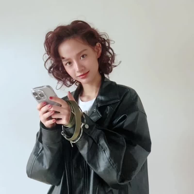 闪光系 | CRUSH - 千岁绿 * 绿色 金属色 尼龙 伞绳 手机背带 - 挂绳/吊绳 - 尼龙 银色