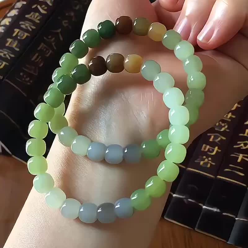 和田玉糖果色多宝 7x8毫米手链 小精品 水润透亮 上手效果高贵 - 手链/手环 - 水晶 