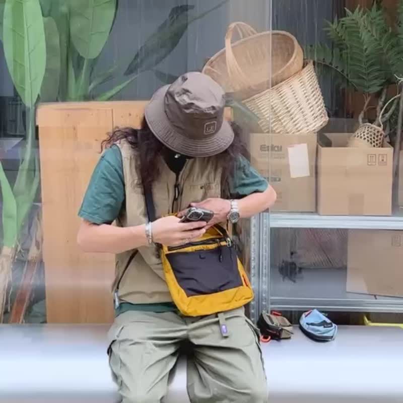 街头潮流超轻撞色小挎包轻便机能风通勤斜挎包骑行补给包 - 侧背包/斜挎包 - 尼龙 橘色