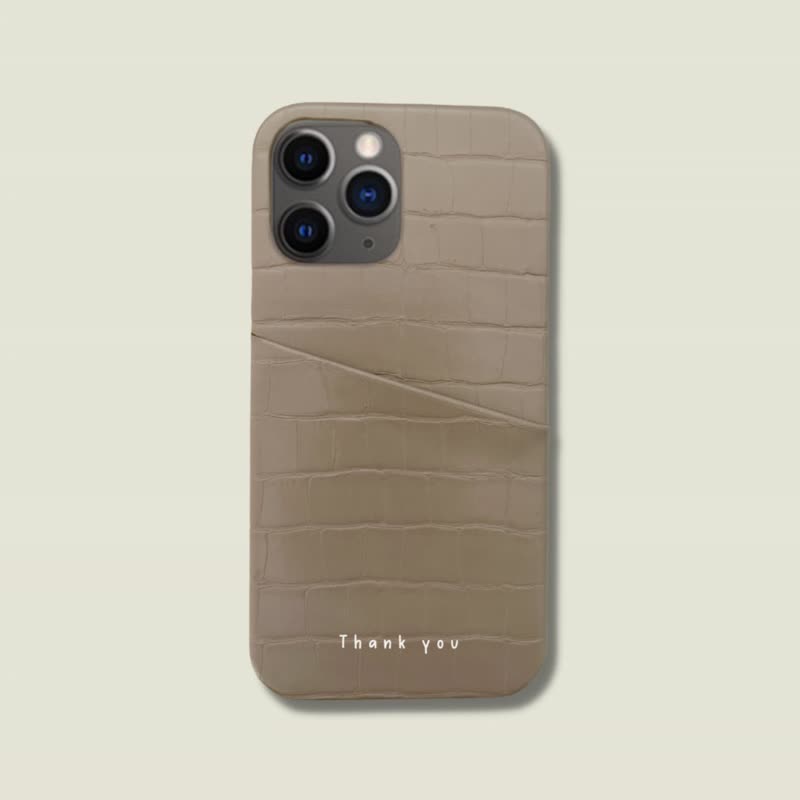 iPhone CASE | 皮革定制化手机壳 | 经典荔枝皮菱格纹卡夹 - 手机壳/手机套 - 其他材质 
