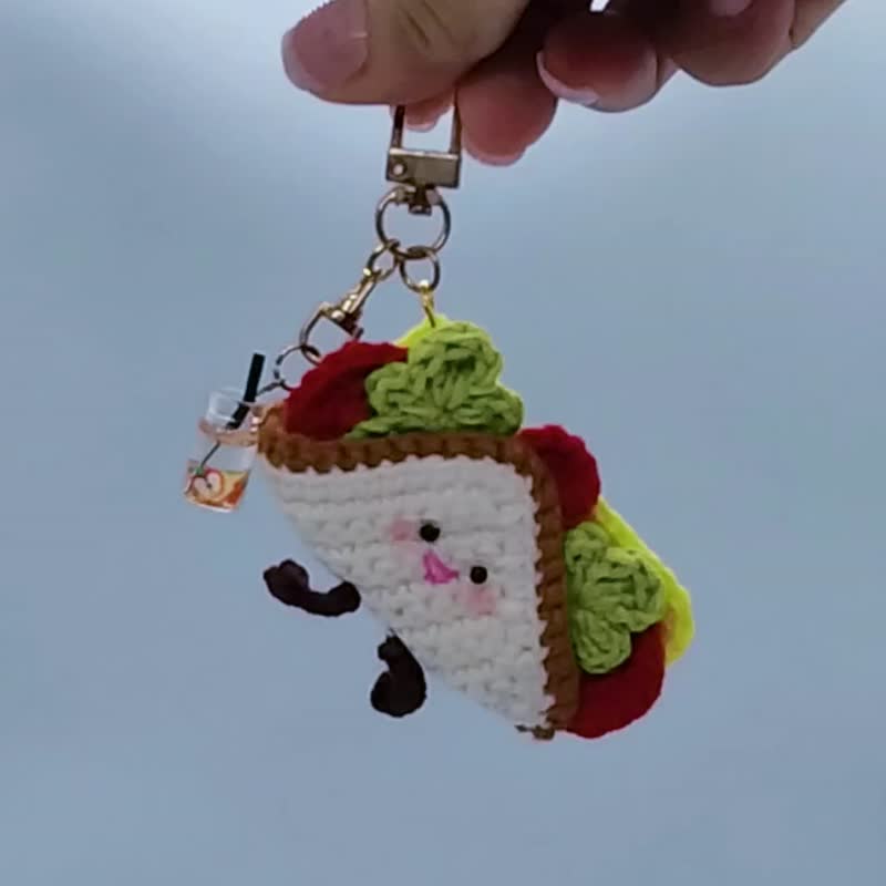 迷你三明治钥匙圈钩针图解,可爱的钩针编织食物玩具,趣味 DIY - 手工艺教程/工具书 - 其他材质 