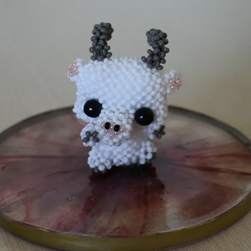 Beaded pattern 3d goat. How to make 3d beaded animal. 3d beading for beginners. - Logo 设计/图案设计 - 其他材质 