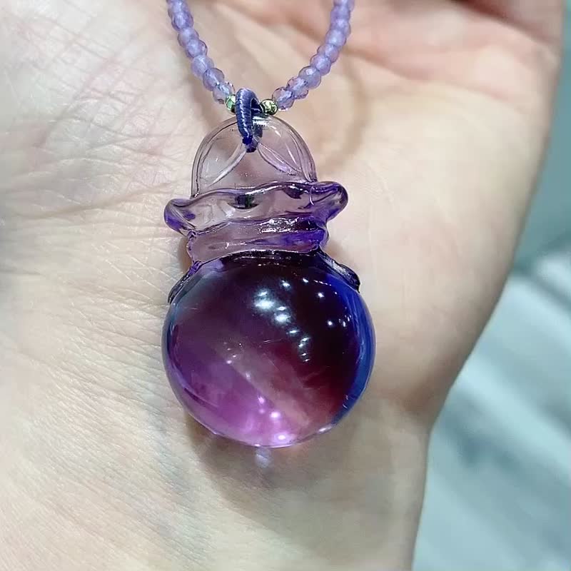 巴西天然紫水晶爱心吊颜色浓郁天然紫罗兰色晶体通透平安 稳定 婚 - 手链/手环 - 水晶 
