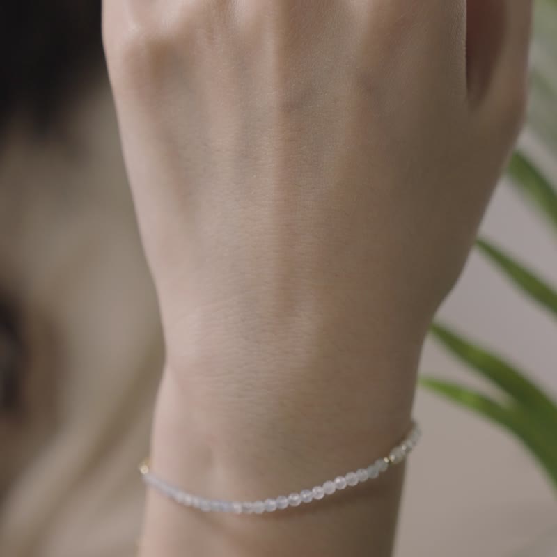 【Montagne】Pearl Ocean | 海洋轻舞 | 海蓝宝。珍珠手链 - 手链/手环 - 水晶 