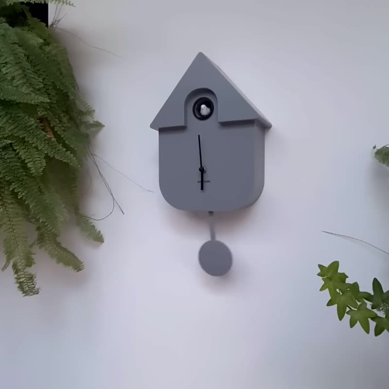 荷兰Karlsson, Modern Cuckoo 灰色摇摆布谷鸟挂钟 (整点报时) - 时钟/闹钟 - 塑料 灰色