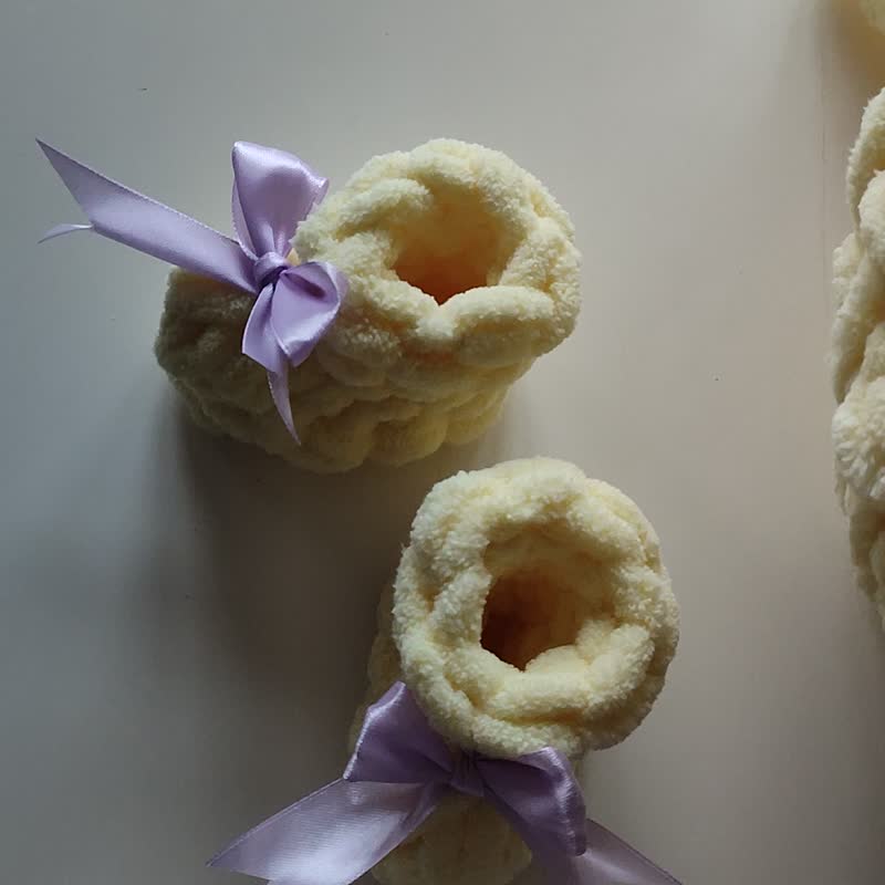 新生儿毛毯和婴儿靴迎婴派对礼物第一份圣诞礼物 - 满月礼盒 - 聚酯纤维 黄色