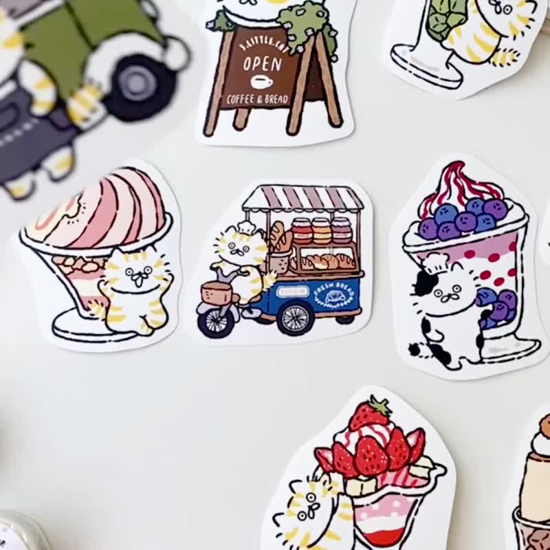 3小喵咪单张大贴纸六代/防水贴纸/多款图案 - 贴纸 - 纸 多色