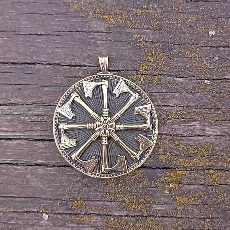 手工制作男士黄铜小盒项链，复古乌克兰男士首饰，乌克兰男士 - 项链 - 铜/黄铜 金色