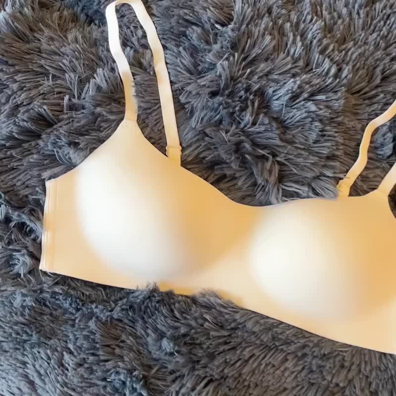 无痕薄款文胸一片式聚拢白色简约无刚圈侧翼防滑舒适透气新款小胸 - 女士内衣裤 - 聚酯纤维 白色