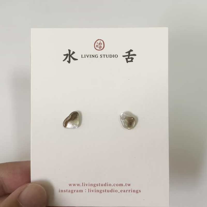 小贝#05 | 手作贝壳耳环 - 耳环/耳夹 - 贝壳 咖啡色