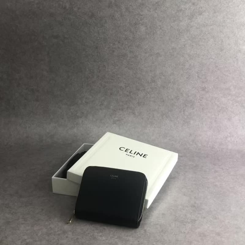 【日本直送 品牌二手包】CELINE赛琳皮钱包黑logo皮革小巧皮夹 10B663BEL 复古 7e2gzp - 皮夹/钱包 - 真皮 黑色