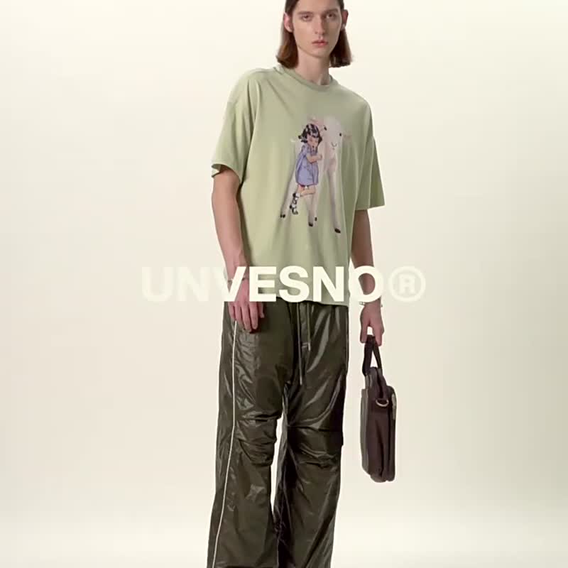 UNVESNO 油画印花卡通潮牌情侣夏装休闲宽松纯棉短袖T恤 SWS-1235 - 男装上衣/T 恤 - 棉 