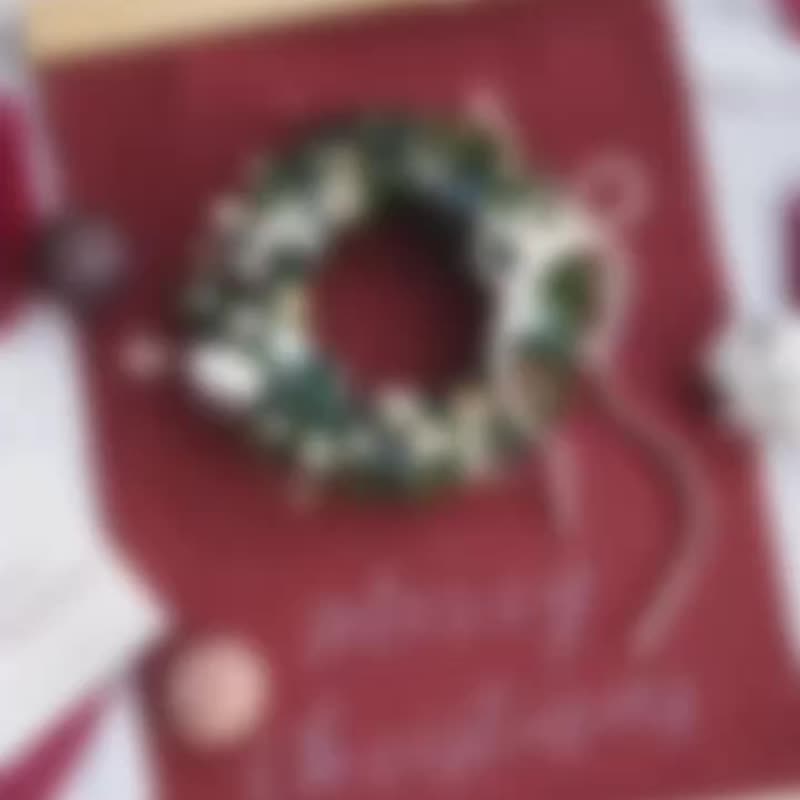 【永生圣诞花圈挂画】附卡片礼盒 台湾现货 - 干燥花/捧花 - 植物．花 红色