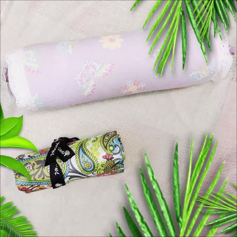 选2件蝴蝶结款折叠耐重购物袋x随身午安枕靠腰枕多用途枕头外罩款 - 枕头/抱枕 - 聚酯纤维 多色