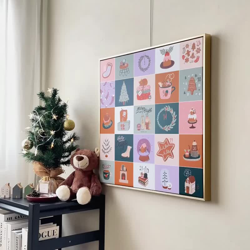 【微瑕特惠】【福利品】圣诞倒数 - 圣诞节/卧室挂画/居家布置 - 海报/装饰画/版画 - 棉．麻 多色