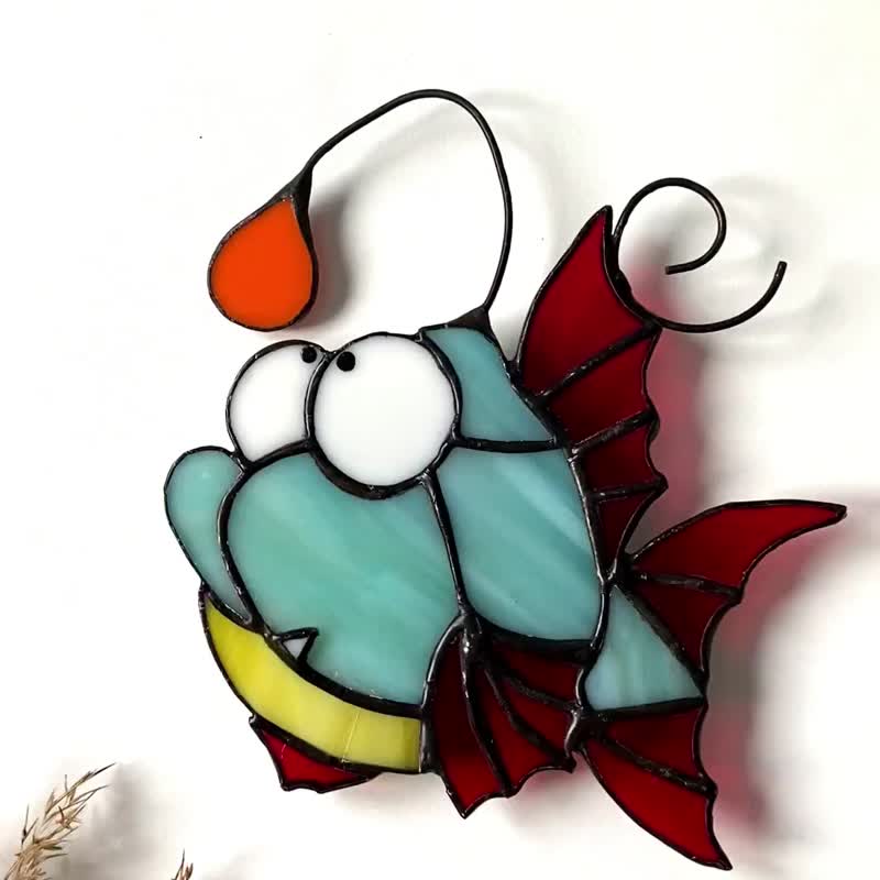 鱼, 彩色玻璃窗挂件, 花园装饰, 太阳镜 - 墙贴/壁贴 - 玻璃 多色