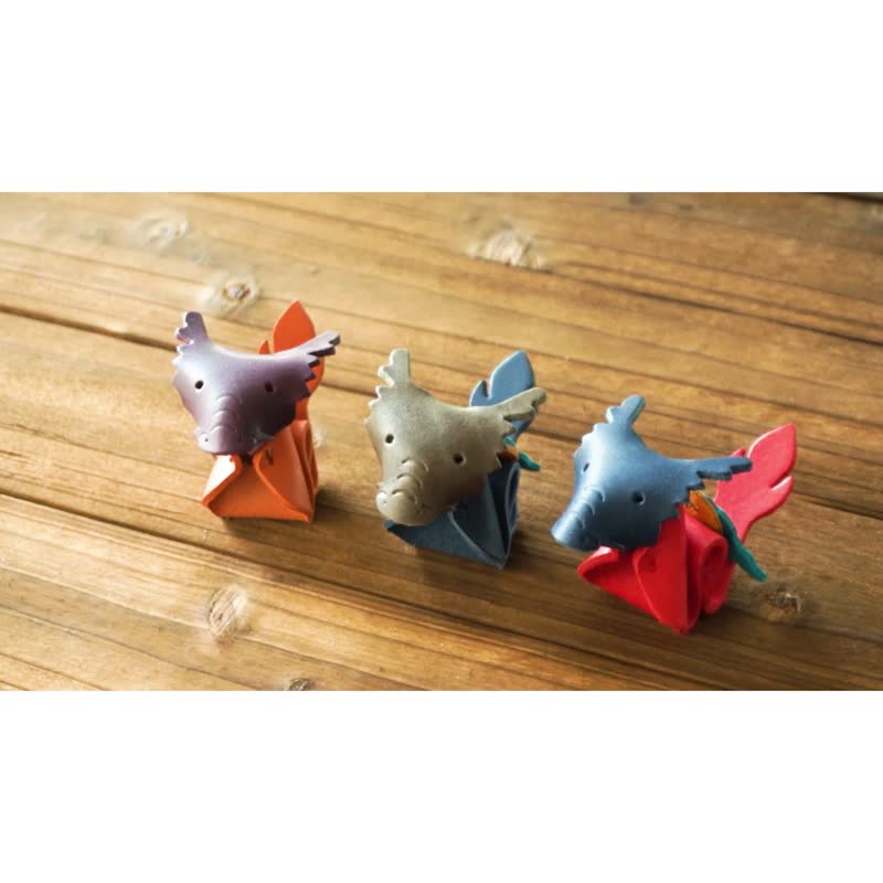 DIY材料包 元气家族-抖抖龙 皮革动物吊饰 附教学影片 M1-048-5 - 其他 - 真皮 橘色