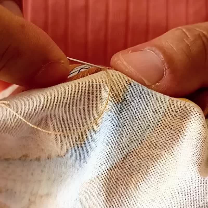 手工缝制 羽织 龙 独特 和服 复古 女士 男士 中性 日式风格 - 中性连帽卫衣/T 恤 - 棉．麻 金色