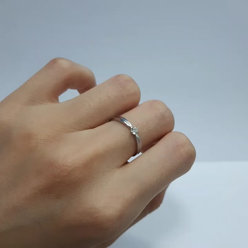 爱 缠绕 钻石对戒指 - 对戒 - 钻石 透明